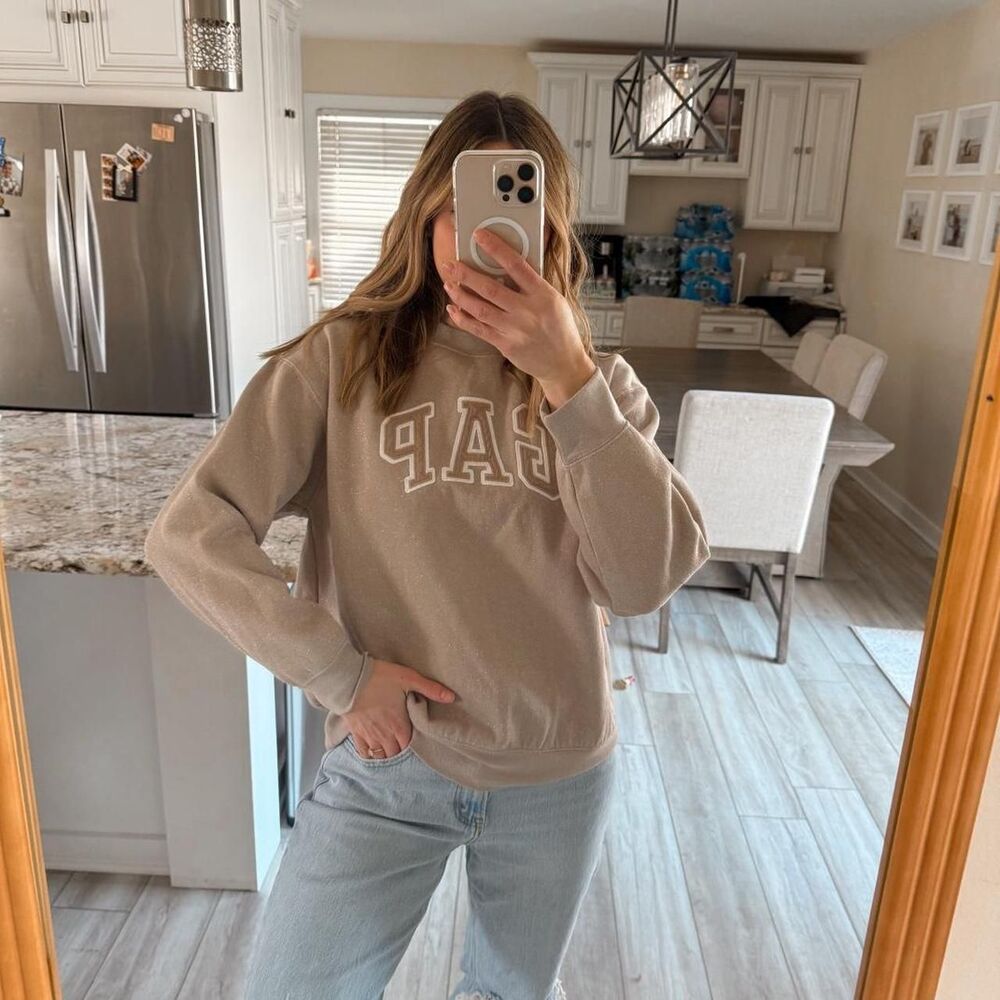 Gap Women's Brown and Tan Sweatshirt